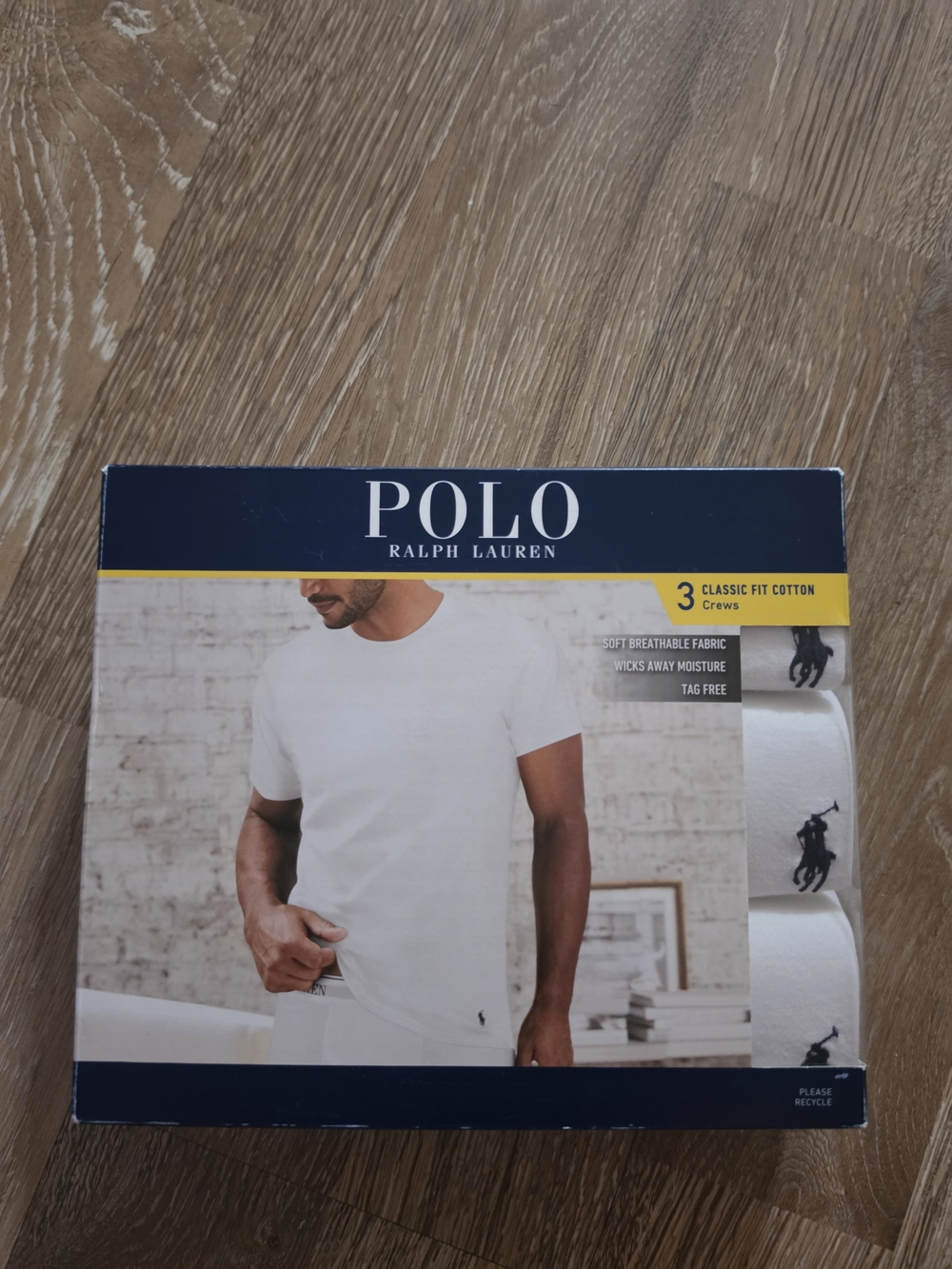 Polo by Ralph Lauren Men’s White Classic Fit Cotton Crew T-Shirt (3-Pack) - LG